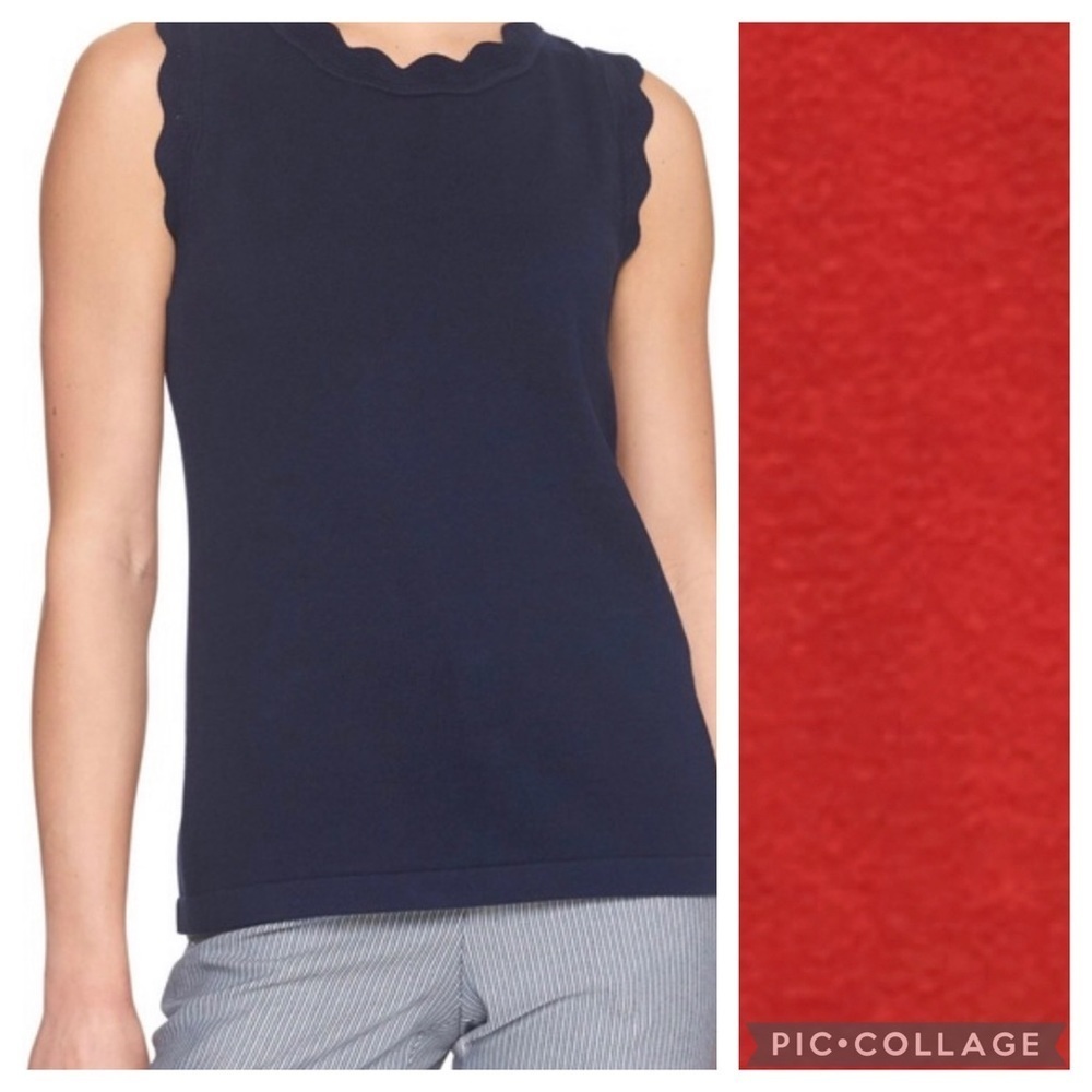 Banana Republic Sleeveless Knit Scalloped Trim